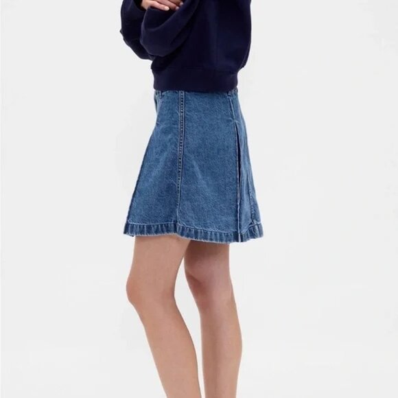 Gap x Sandy Liang Pleated Denim Skirt - Picture 4 of 9